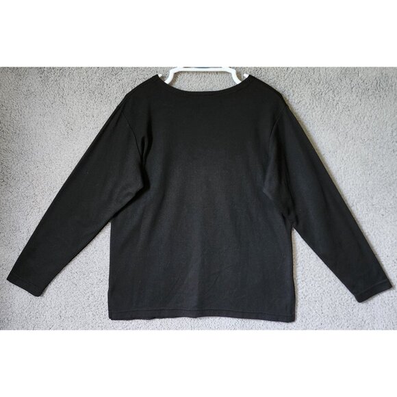 The Quacker Factory Women's Sz M L/S Shirt Halloween Autumn Pumpkin Patch Black - Picture 11 of 12